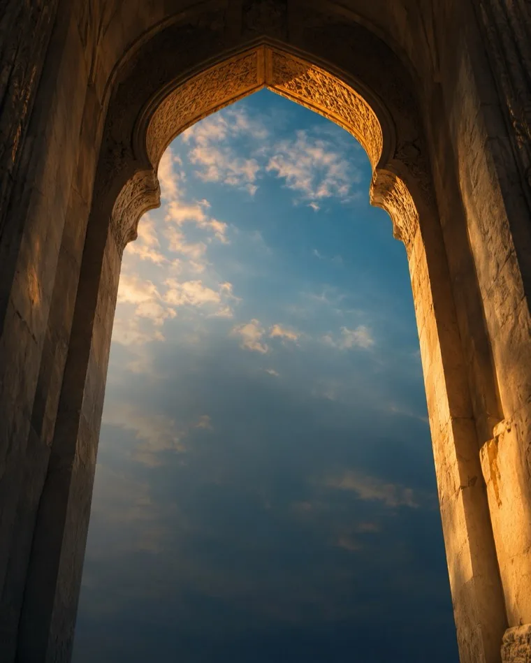 Light through an arched doorway